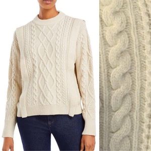 POLO RALPH LAUREN Sweater Womens Sz Medium Cashmere Wool Cable Knit Jumper Plait